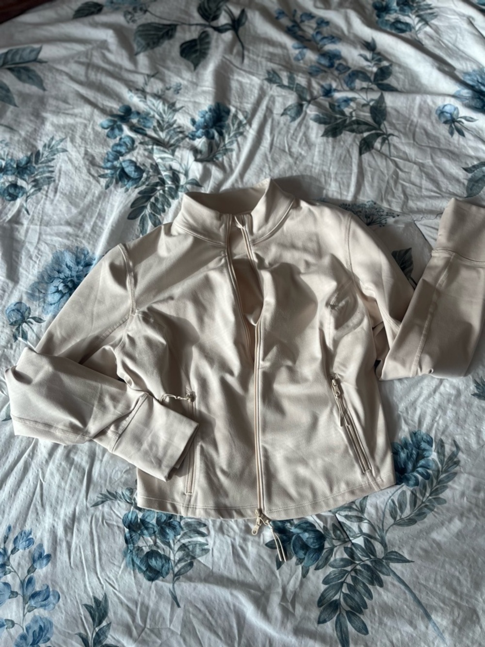 aerie Cream Zip-Front Jacket